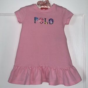 Ralph Lauren Pink POLO T-shirt Dress 9M EUC